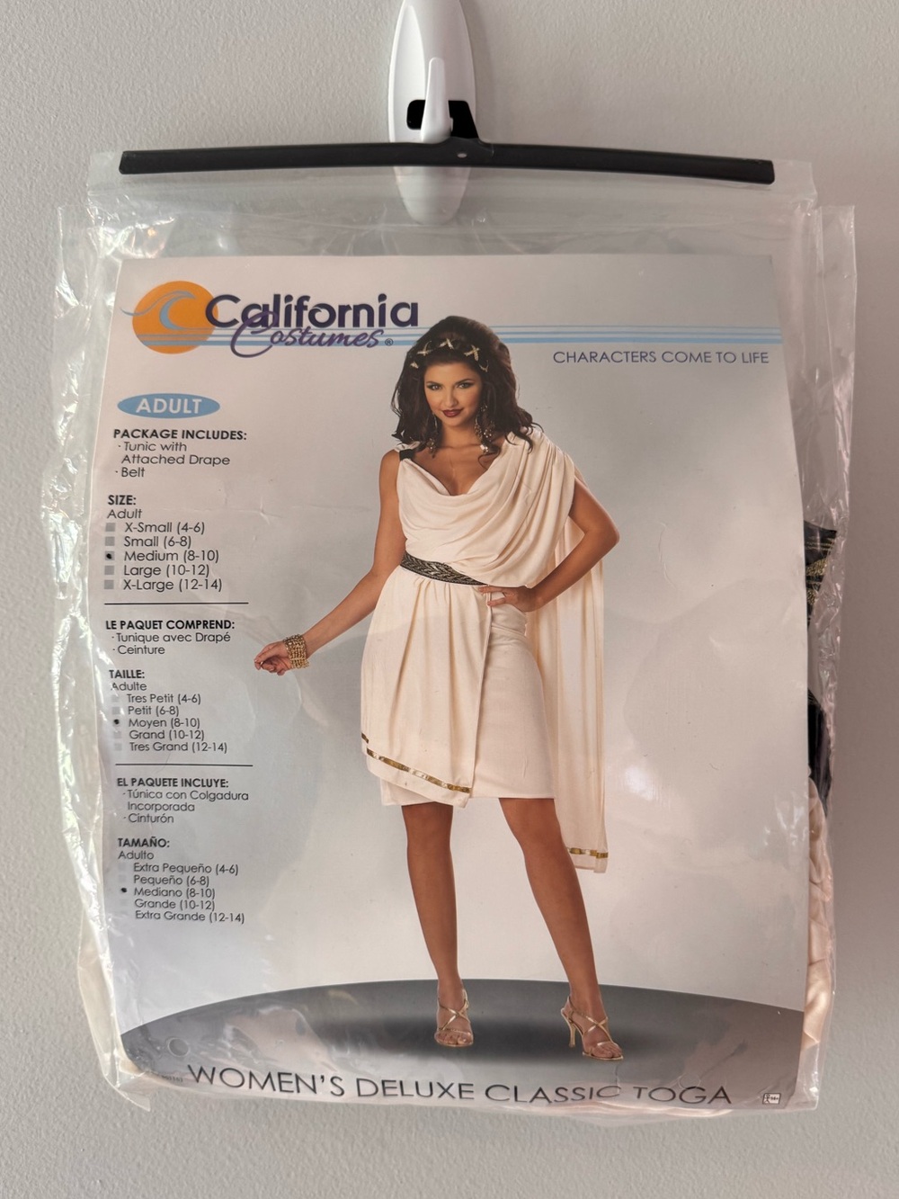 New - California Costumes Deluxe Classic Women’s Toga, Sz Medium Greek Halloween